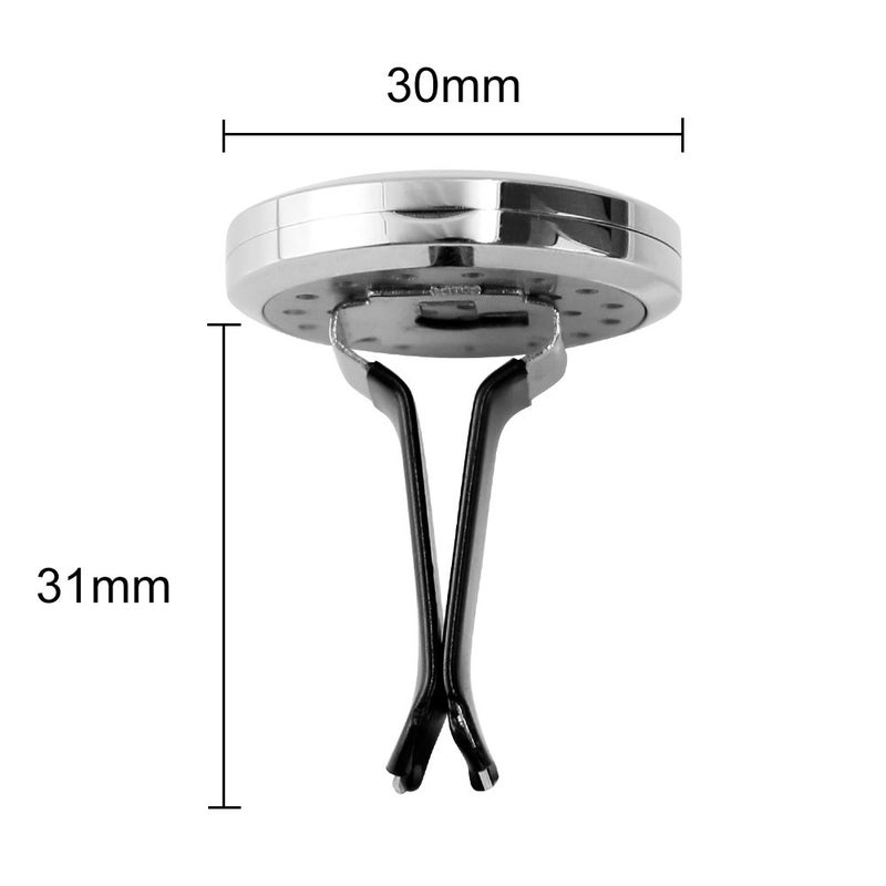 RoyAroma Car Air Freshener, 2PCS 30mm Car Aromatherapy Essential Oil Diffuser Stainless Steel Cars Diffuser with Vent Clip 12 Felt Pads - Image 5